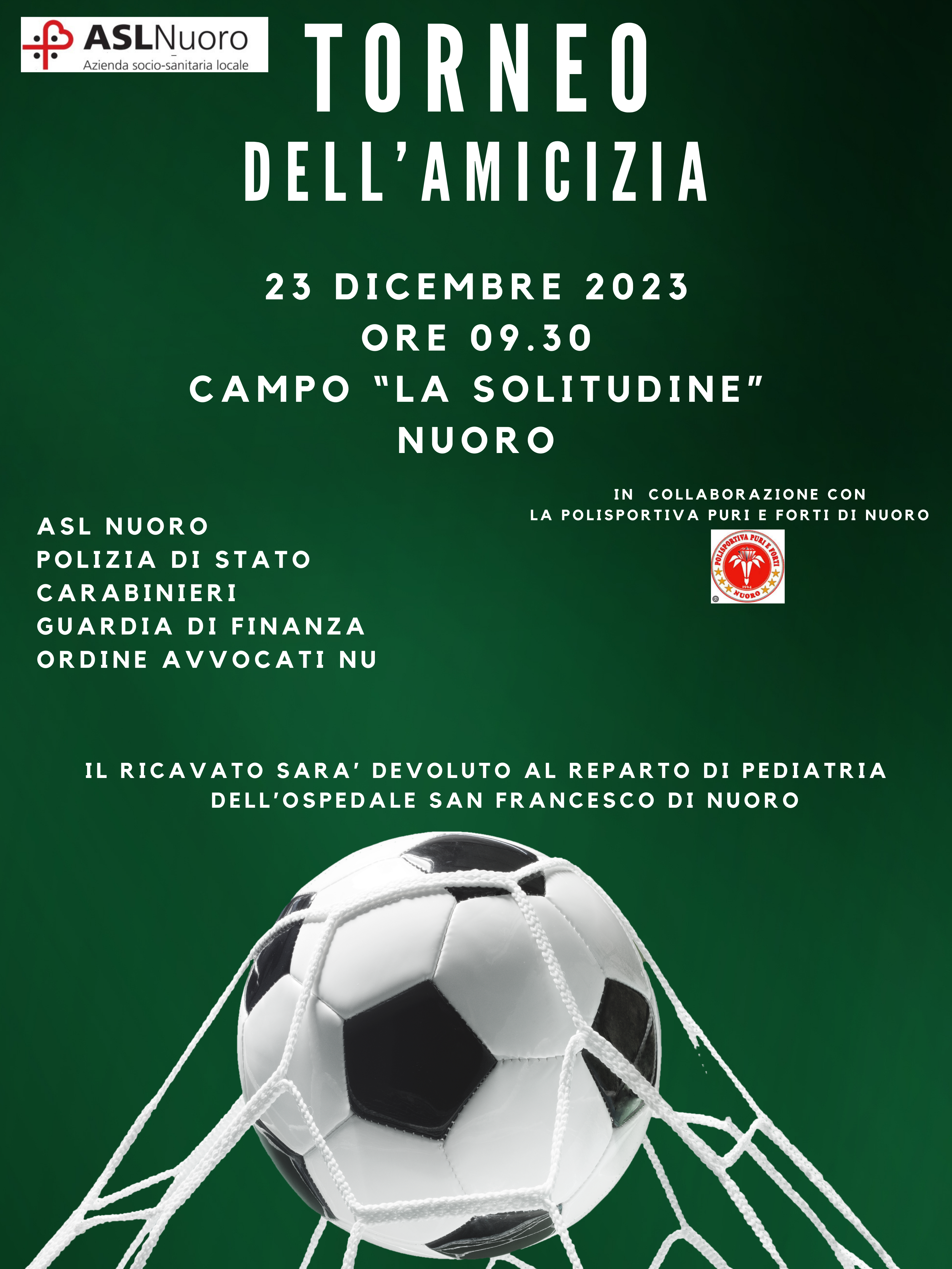 Torneo dell’amicizia. La squadra di calcio ASL per la Pediatria