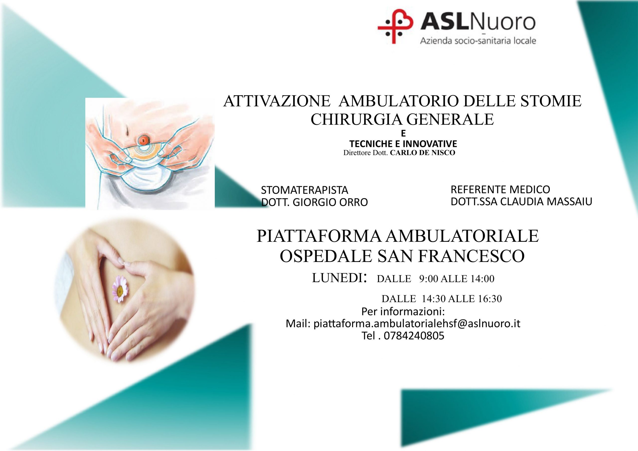 Nella Piastra Ambulatoriale il primo ambulatorio di enterostomie Nella Piastra Ambulatoriale il primo ambulatorio di enterostomie