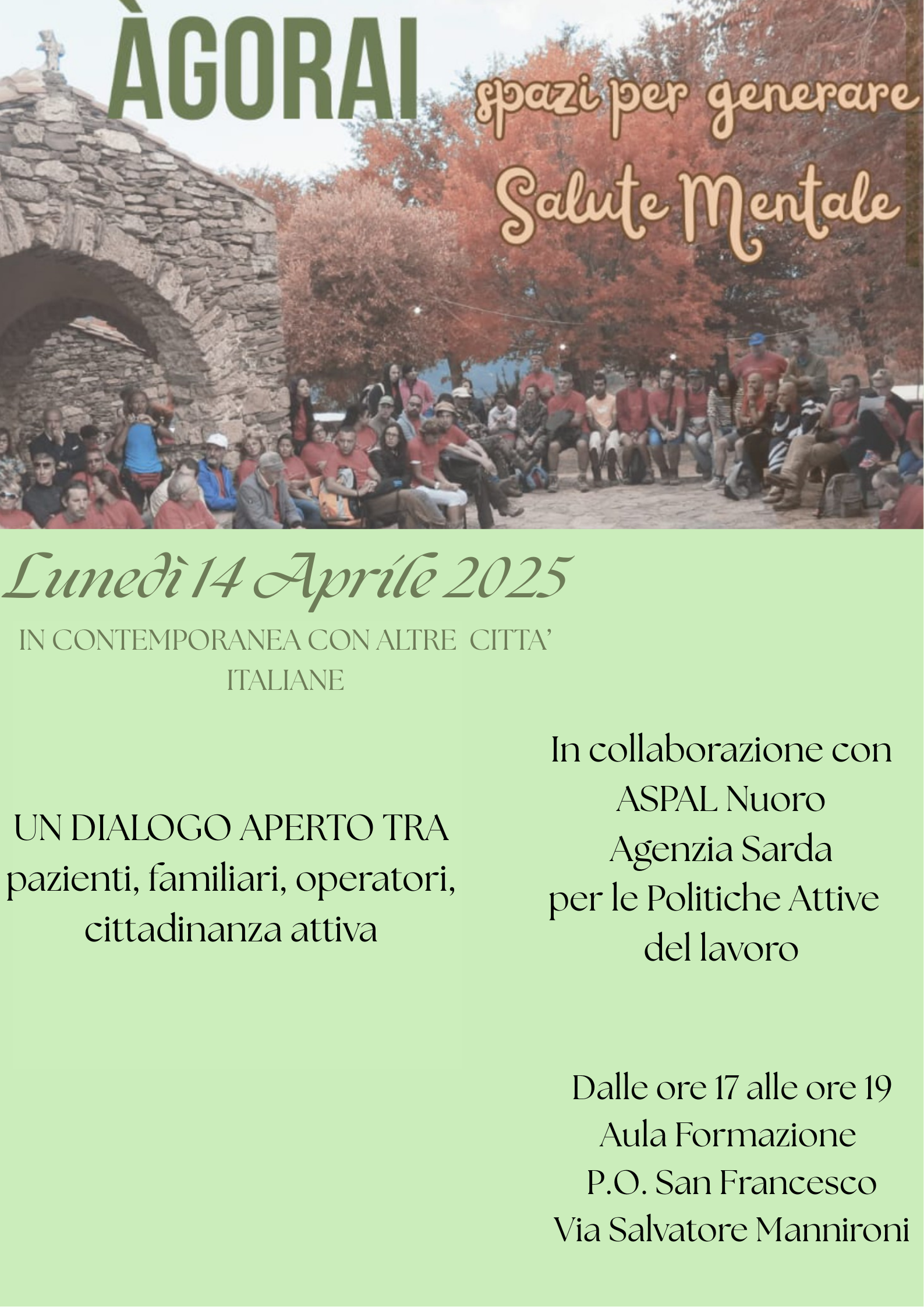 Lunedì 14 aprile torna ÀGORAI per parlare di lavoro Lunedì 14 aprile torna ÀGORAI per parlare di lavoro