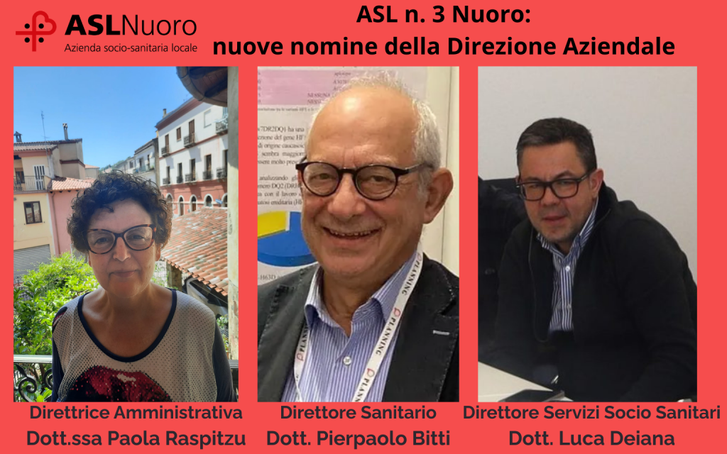 ASL Nuoro: nuove nomine nella Direzione aziendale