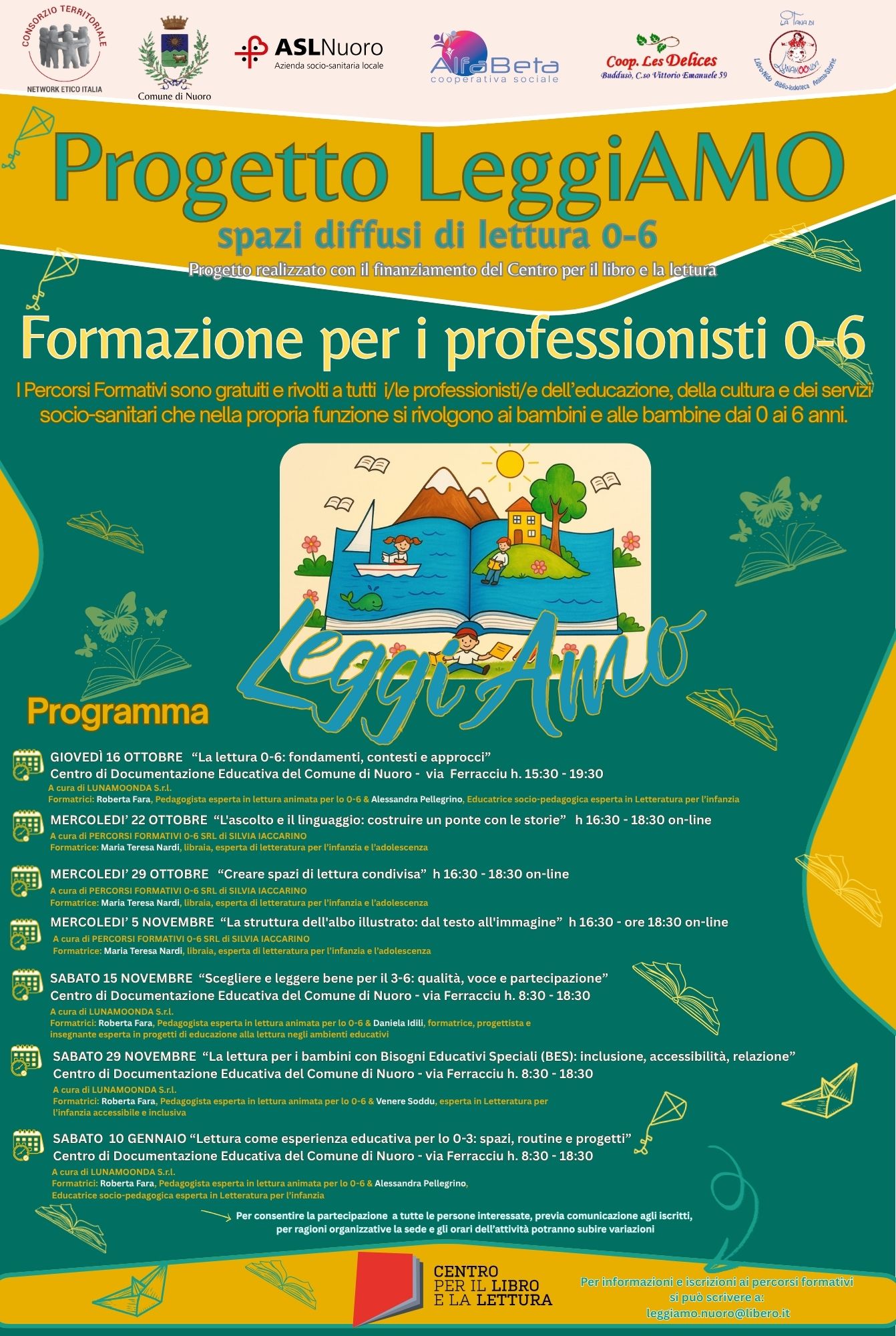 Giovedì 16 al via i corsi di “LeggiAMO: spazi diffusi di lettura 0-6”