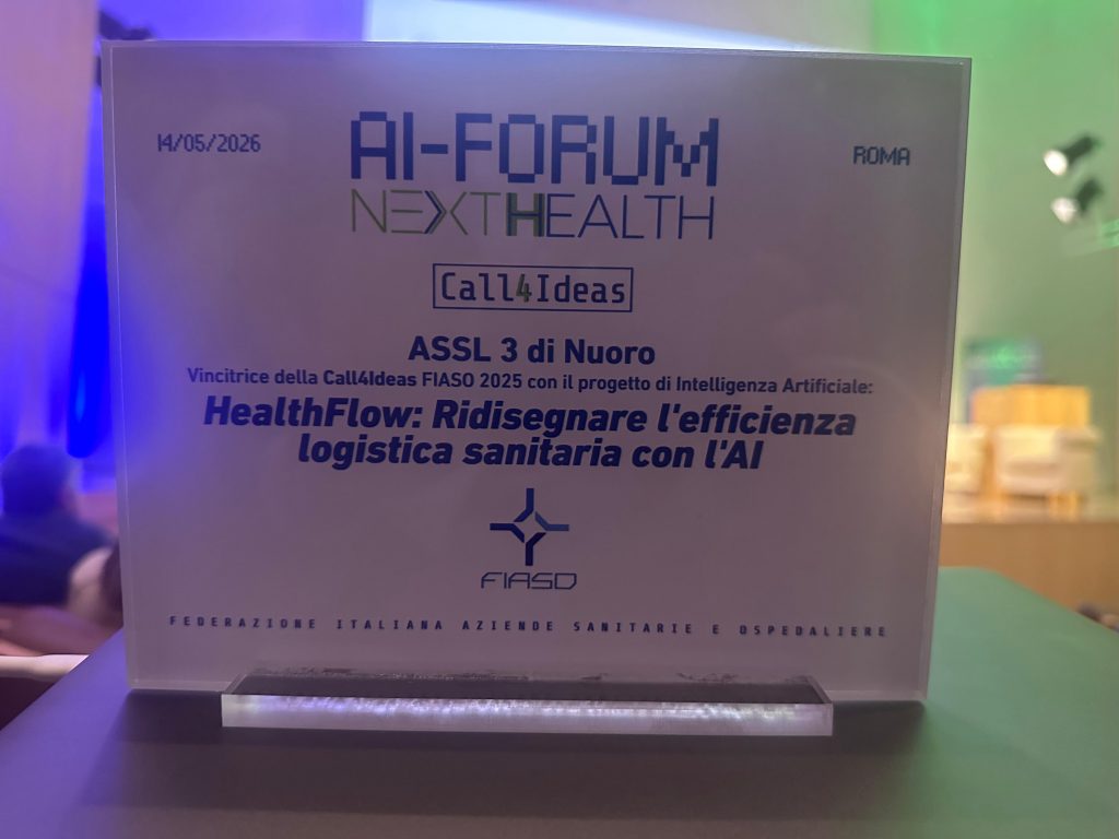Roma. Intelligenza artificiale. Premio nazionale FIASO per l’ASL 3