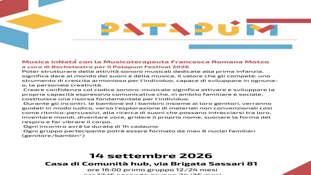 MusicainNatà: la musicoterapia per la prima infanzia al Consultorio