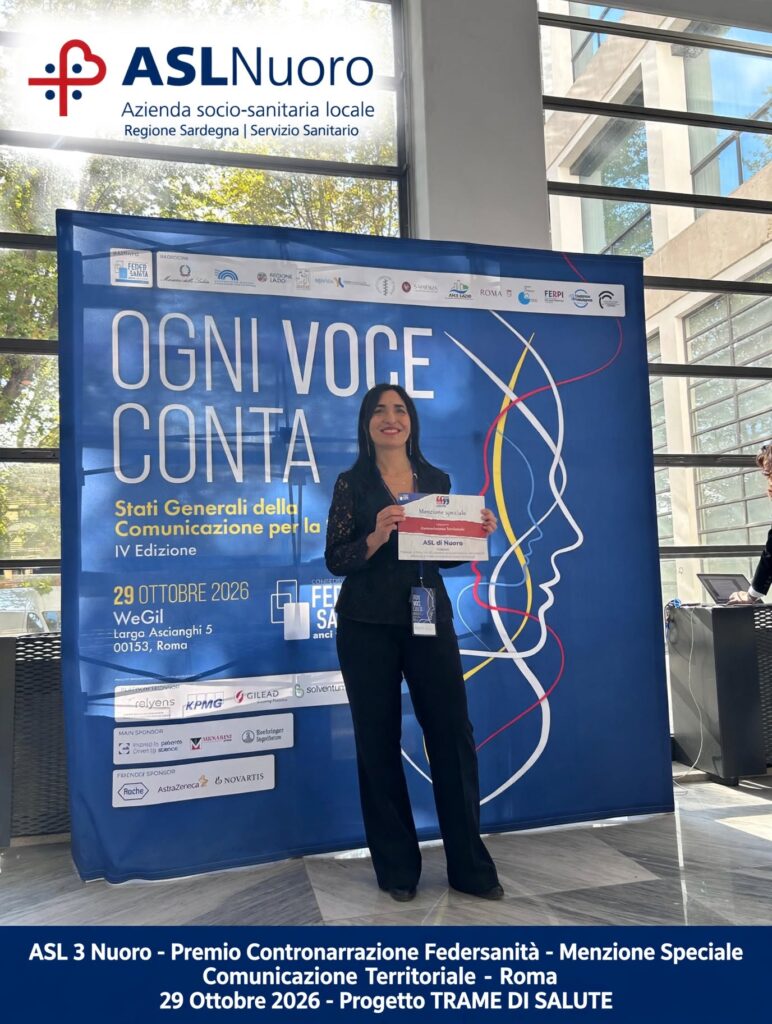 “Comunicazione Territoriale”. L’ASL di Nuoro premiata a Roma